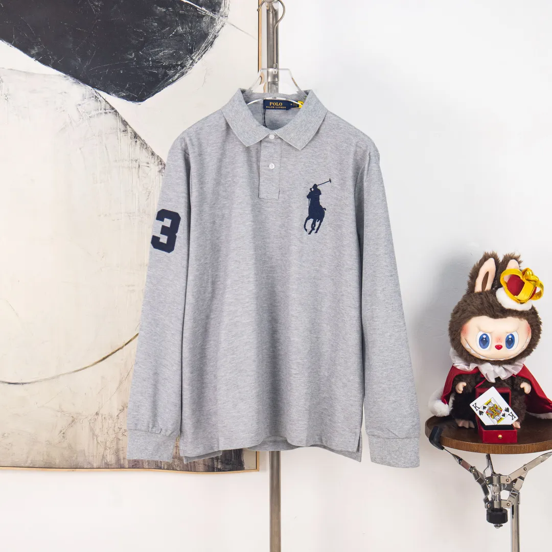 P240 zp version [exclusive supply] - Ralph Lauren/Ralph Lauren classic four-season basic three-dimensional Malaysian LOGO-No. 3 armband solid color long-sleeved POLO shirt - original version of the same 220g heavy double-sided pique cotton ✅ - three-dimensional Malaysian embroidery white background pearlescent buttons ✅ - placket chiffon film professional processing ✅ -Ralph Lauren classic Malaysian logo Polo｜Unlock the British retro sports style Made of 220g heavyweight double-sided piqué cotton to create a straight silhouette. The iconic Malaysian embroidered logo interprets American origin. The solid color system can easily control formal and casual scenes. Color: white black label pink blue label gray blue label black white label black red label navy blue red label Size: S M L XL Number: WW10729
